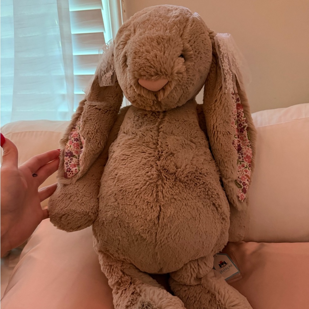Blossom bunny huge jellycat BNWT comes with tag protector rare